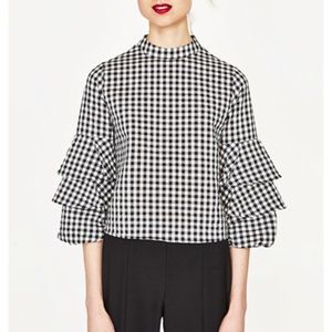 Zara ruffled sleeve top